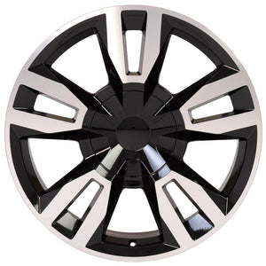 OE Wheels CV40 22x9 6x139.7 24et Gloss Black Machined Wheel