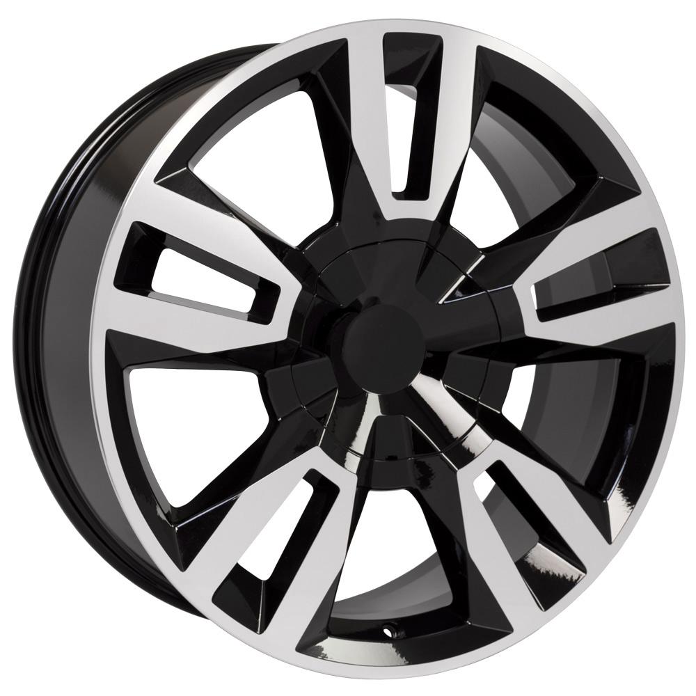 OE Wheels CV40 22x9 6x139.7 24et Gloss Black Machined Wheel