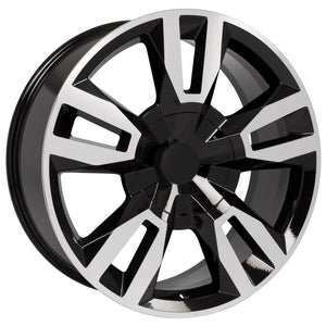 OE Wheels CV40 22x9 6x139.7 24et Gloss Black Machined Wheel