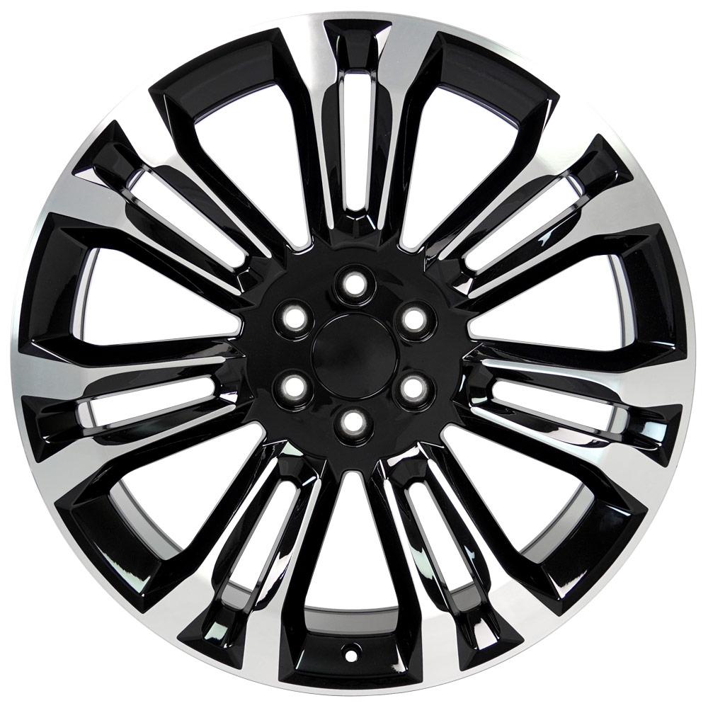 OE Wheels CV43B 24x10 6x139.7 24et Gloss Black Machined Wheel
