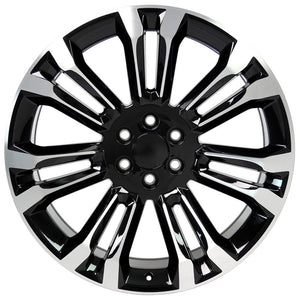 OE Wheels CV43B 24x10 6x139.7 24et Gloss Black Machined Wheel