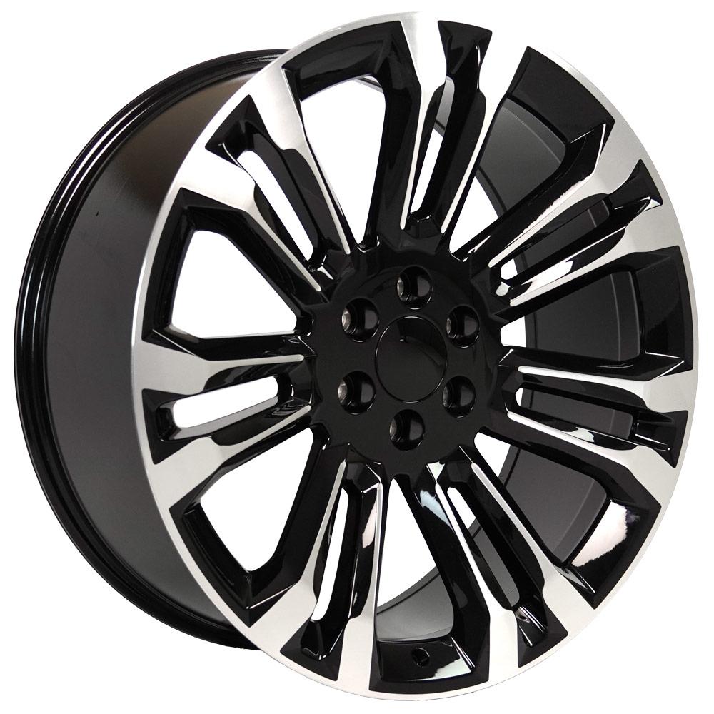 OE Wheels CV43B 24x10 6x139.7 24et Gloss Black Machined Wheel