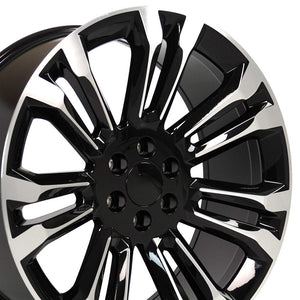 OE Wheels CV43B 24x10 6x139.7 24et Gloss Black Machined Wheel