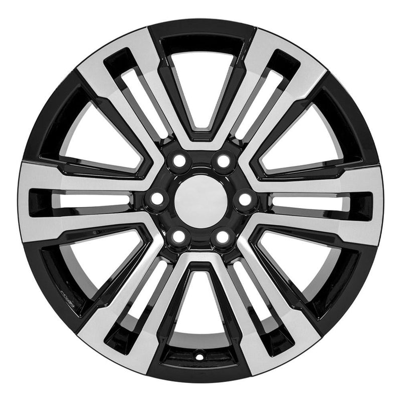 OE Wheels CV44 20x9 6x139.7 24et Gloss Black Machined Wheel