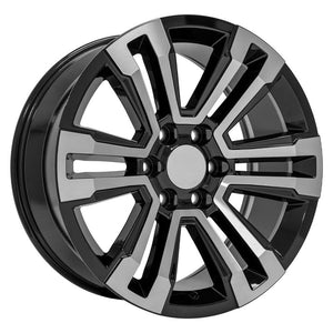 OE Wheels CV44 20x9 6x139.7 24et Gloss Black Machined Wheel