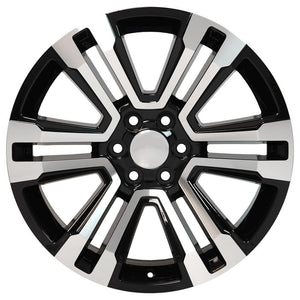 OE Wheels CV44 22x9 6x139.7 24et Gloss Black Machined Wheel