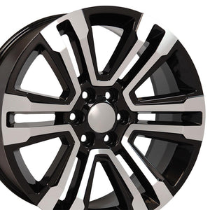 OE Wheels CV44 22x9 6x139.7 24et Gloss Black Machined Wheel