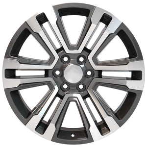 OE Wheels CV44 22x9 6x139.7 24et Gloss Gunmetal Machined Wheel