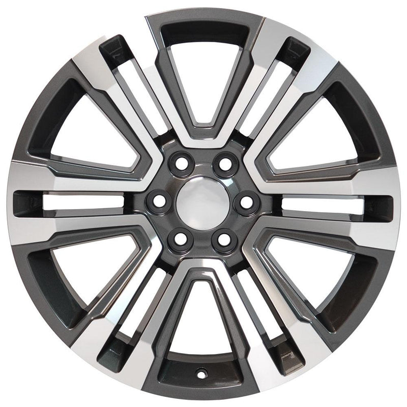 OE Wheels CV44 22x9 6x139.7 24et Gloss Gunmetal Machined Wheel