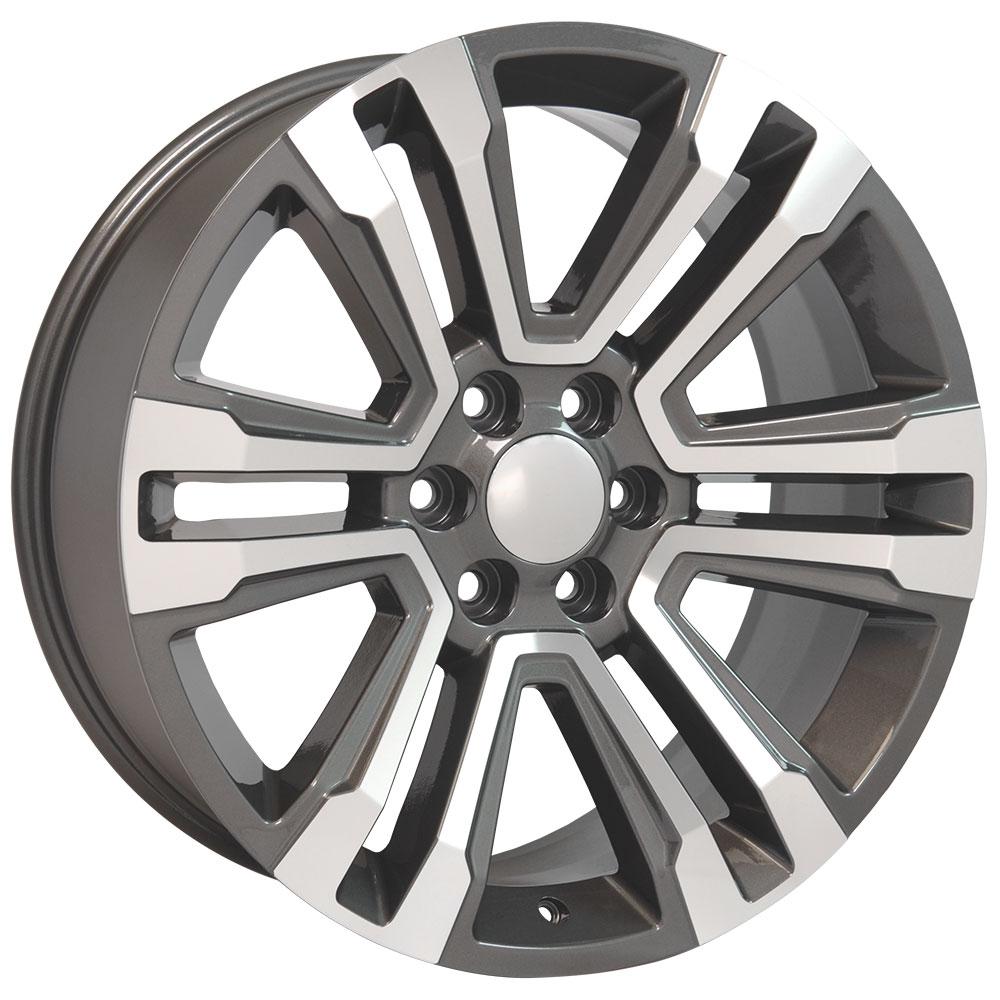 OE Wheels CV44 22x9 6x139.7 24et Gloss Gunmetal Machined Wheel