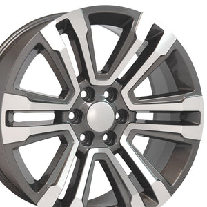 OE Wheels CV44 22x9 6x139.7 24et Gloss Gunmetal Machined Wheel