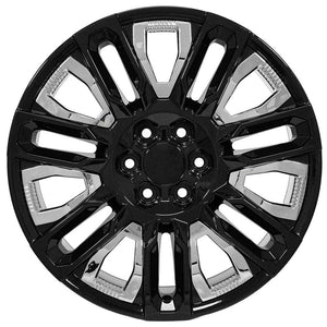 OE Wheels CV57 22x9 6x139.7 28et Gloss Black with Chrome Insert Wheel