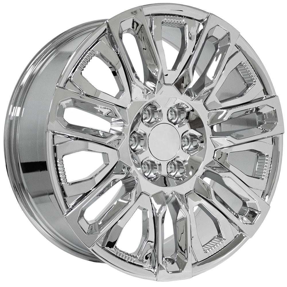 OE Wheels CV57 22x9 6x139.7 28et Chrome with Chrome Insert Wheel