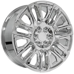 OE Wheels CV57 22x9 6x139.7 28et Chrome with Chrome Insert Wheel