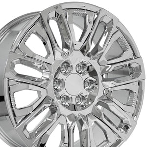 OE Wheels CV57 22x9 6x139.7 28et Chrome with Chrome Insert Wheel