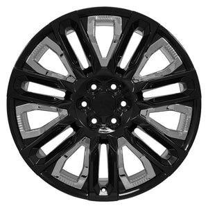 OE Wheels CV57 24x10 6x139.7 31et Gloss Black with Chrome Insert Wheel