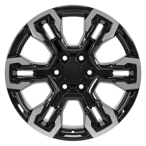 OE Wheels CV65 20x9 6x139.7 26et Gloss Black Machined Wheel