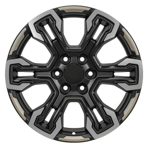 OE Wheels CV65 20x9 6x139.7 26et Satin Black Machined Face - Two Tone Wheel