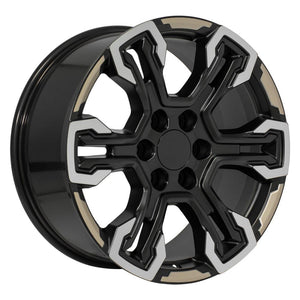 OE Wheels CV65 20x9 6x139.7 26et Satin Black Machined Face - Two Tone Wheel