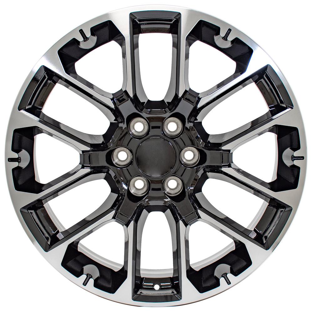 OE Wheels CV67 22x9 6x139.7 28et Gloss Black Machined Wheel