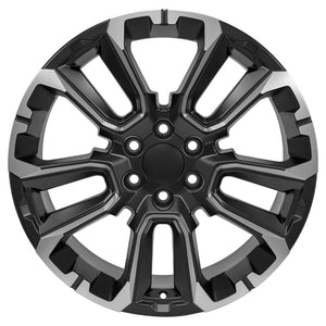 OE Wheels CV68 22x9 6x139.7 28et Satin Black with Milled Edge Wheel