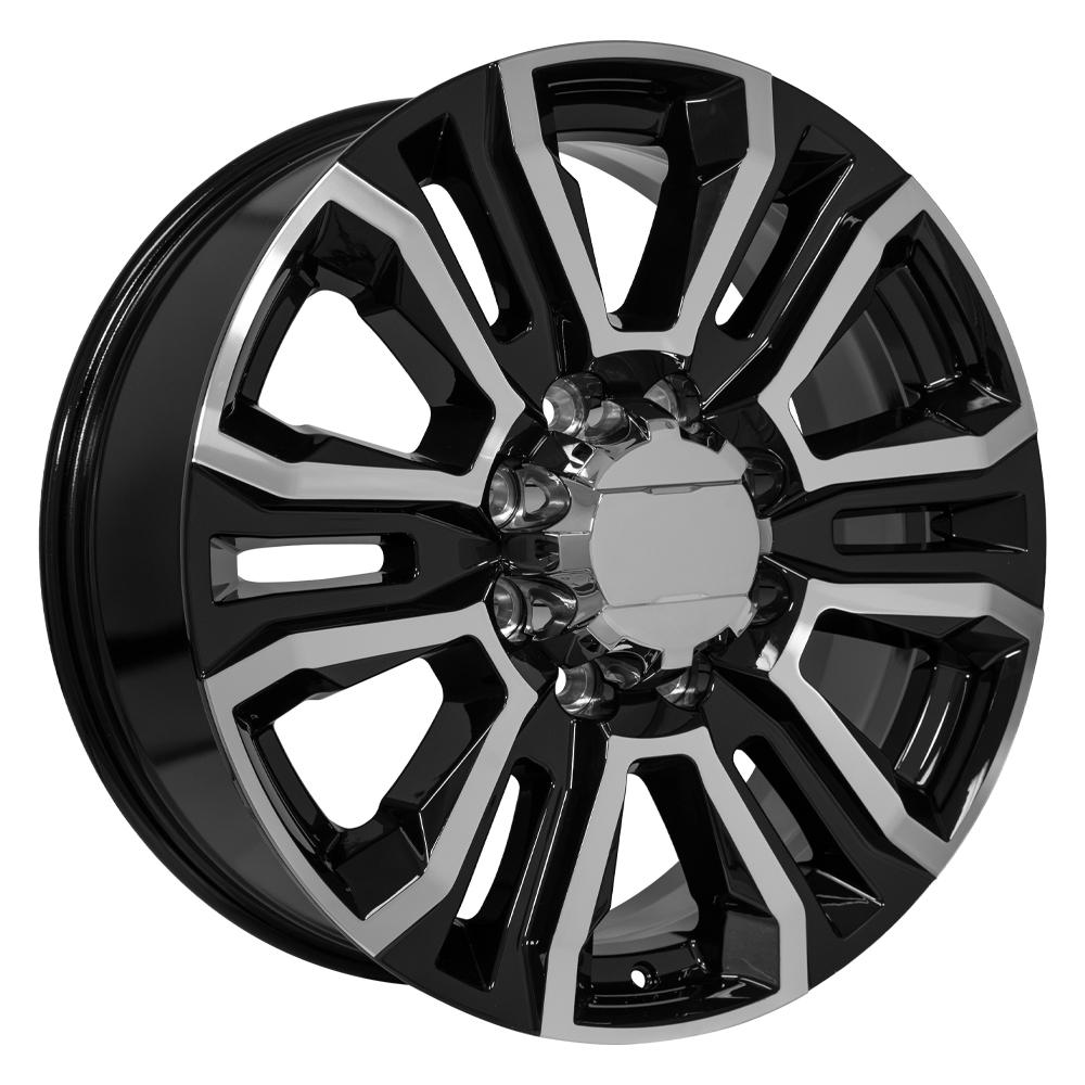 OE Wheels CV70B 22x8.5 8x180 47et Gloss Black Machined Wheel