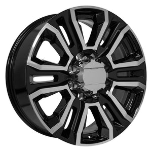 OE Wheels CV70B 22x8.5 8x180 47et Gloss Black Machined Wheel
