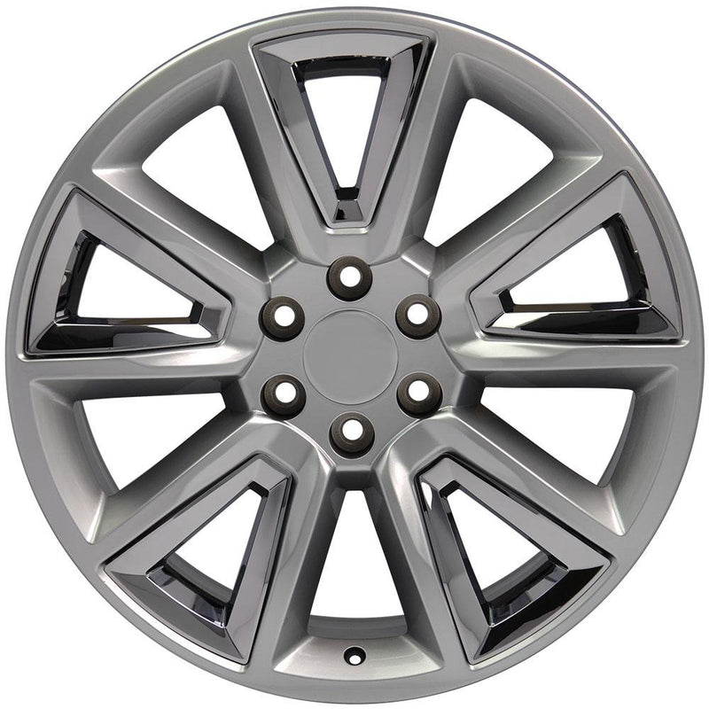 OE Wheels CV73 20x8.5 6x139.7 24et Gloss Hyper Black with Chrome Insert Wheel