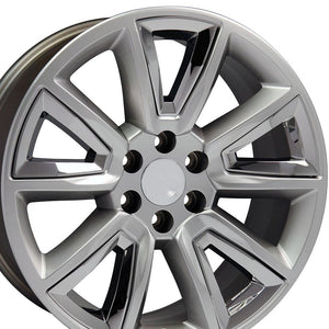 OE Wheels CV73 20x8.5 6x139.7 24et Gloss Hyper Black with Chrome Insert Wheel