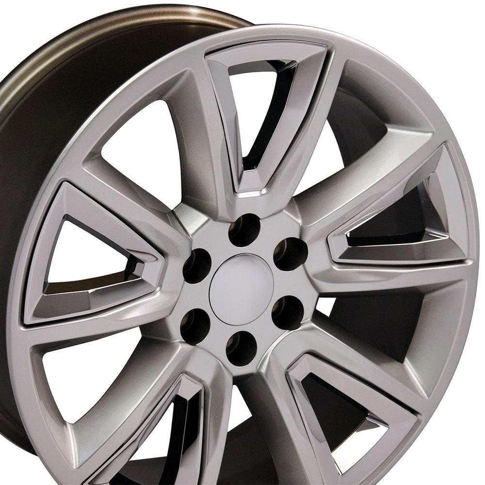 OE Wheels CV73 20x8.5 6x139.7 24et Gloss Hyper Black with Chrome Insert Wheel