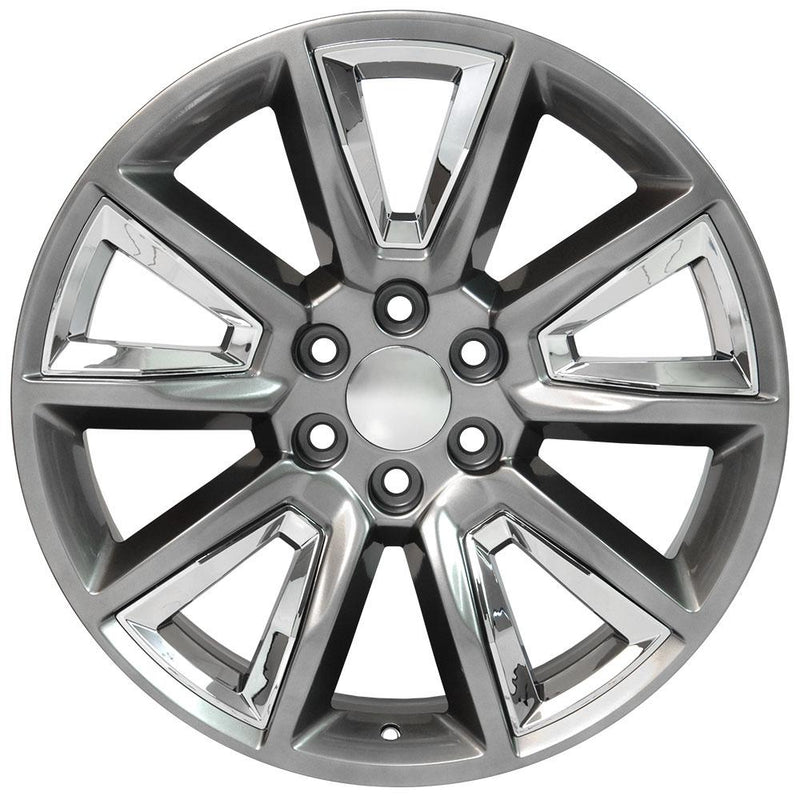 OE Wheels CV73B 22x9 6x139.7 24et Gloss Hyper Black with Chrome Insert Wheel