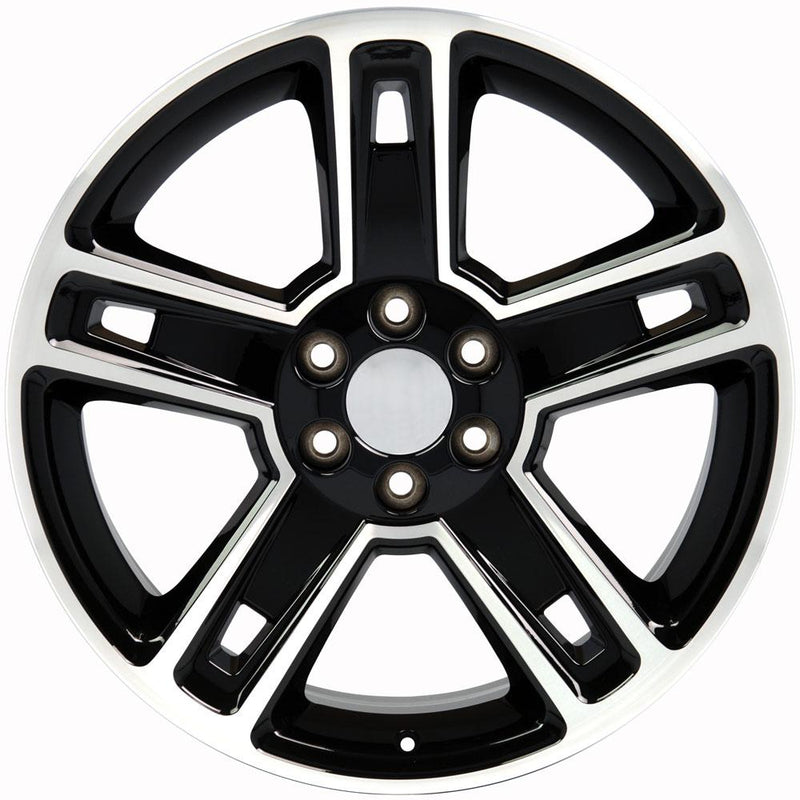 OE Wheels CV74B 22x9 6x139.7 24et Gloss Black Machined Wheel