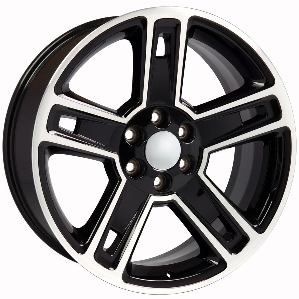 OE Wheels CV74B 22x9 6x139.7 24et Gloss Black Machined Wheel SS: 9507618