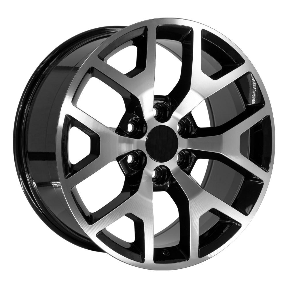 OE Wheels CV92 20x9 6x139.7 27et Gloss Black Machined Wheel