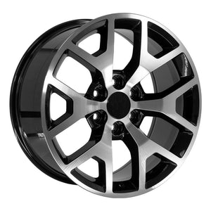 OE Wheels CV92 20x9 6x139.7 27et Gloss Black Machined Wheel