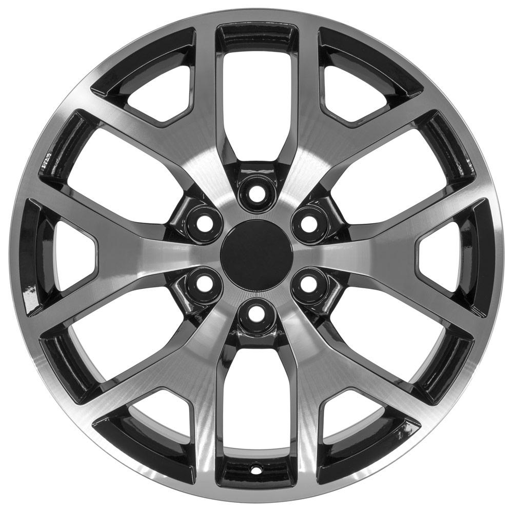 OE Wheels CV92 22x9 6x139.7 31et Gloss Black Machined Wheel