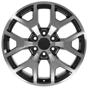 OE Wheels CV92 22x9 6x139.7 31et Gloss Black Machined Wheel