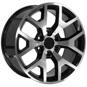 OE Wheels CV92 22x9 6x139.7 31et Gloss Black Machined Wheel