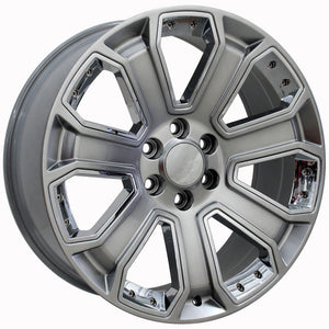 OE Wheels CV93 20x8.5 6x139.7 31et Gloss Hyper Black with Chrome Insert Wheel