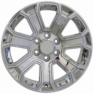 OE Wheels CV93B 22x9 6x139.7 24et Chrome with Chrome Insert Wheel SS: 9510081