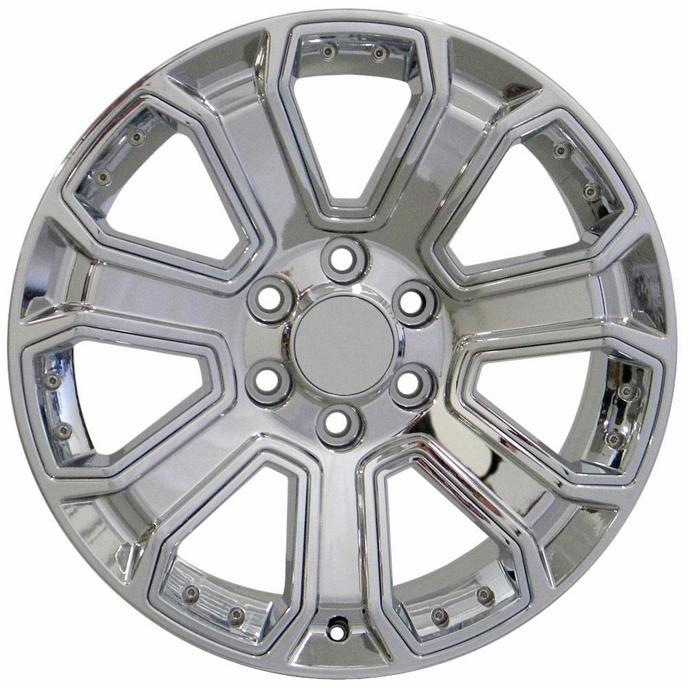 OE Wheels CV93B 22x9 6x139.7 24et Chrome with Chrome Insert Wheel