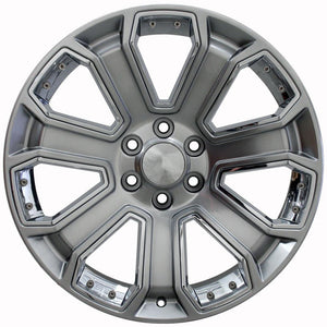 OE Wheels CV93B 22x9 6x139.7 31et Gloss Hyper Black with Chrome Insert Wheel