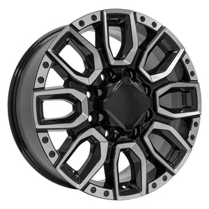 OE Wheels CV97A 20x8.5 8x165.1 12et Gloss Black with Milled Edge Wheel