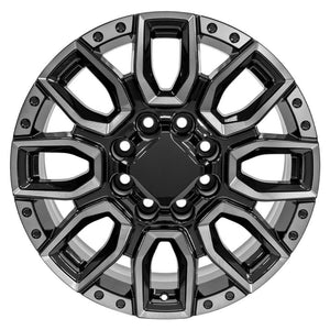 OE Wheels CV97A 20x8.5 8x165.1 12et Gloss Black with Milled Edge with Tinted Clear Wheel