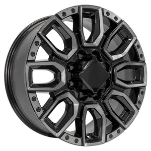 OE Wheels CV97A 20x8.5 8x165.1 12et Gloss Black with Milled Edge with Tinted Clear Wheel