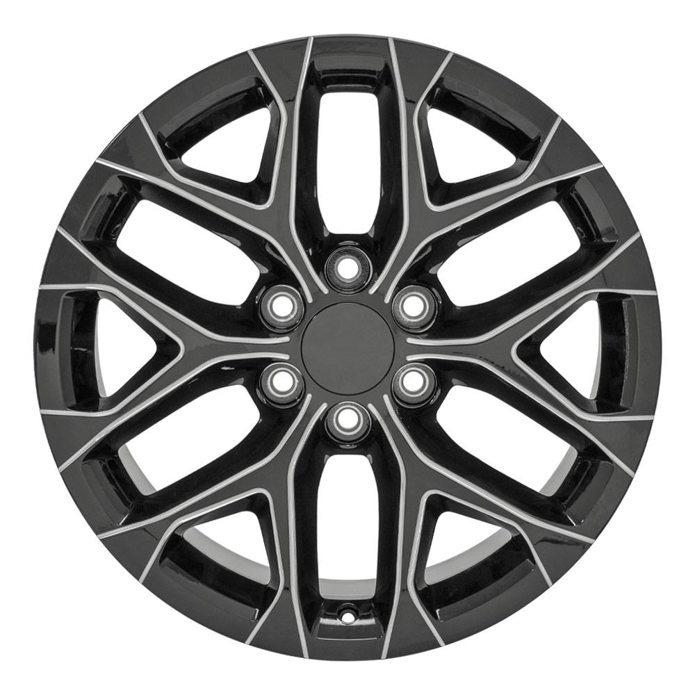 OE Wheels CV98B 20x9 6x139.7 24et Gloss Black with Milled Edge Wheel
