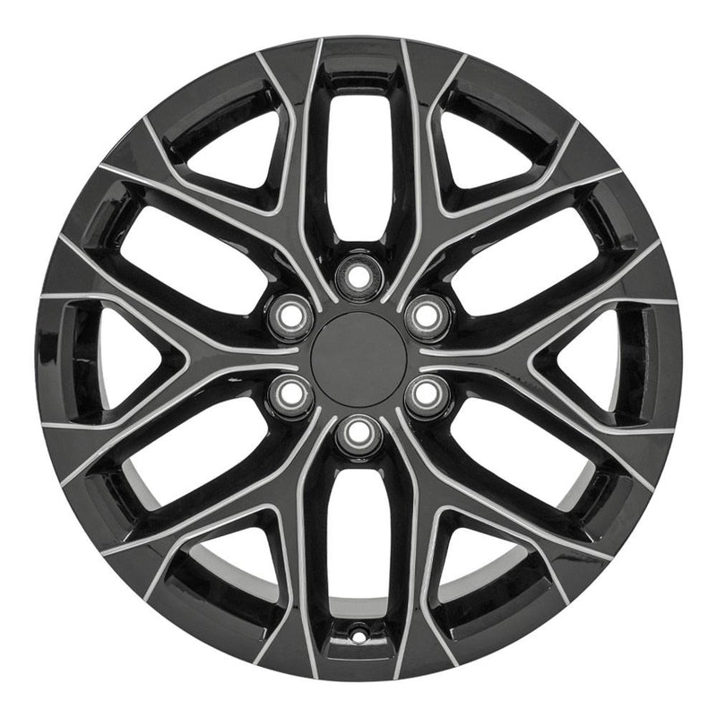 OE Wheels CV98B 20x9 6x139.7 24et Gloss Black with Milled Edge Wheel