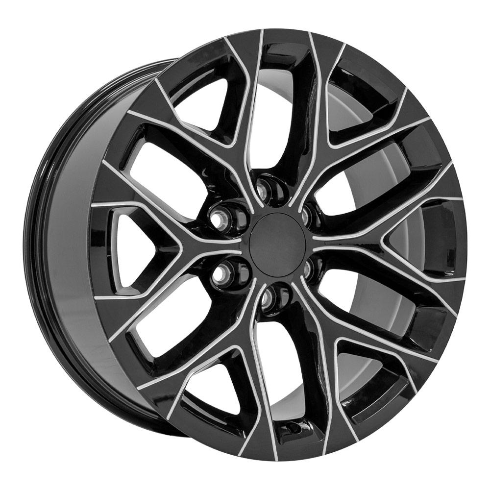 OE Wheels CV98B 20x9 6x139.7 24et Gloss Black with Milled Edge Wheel