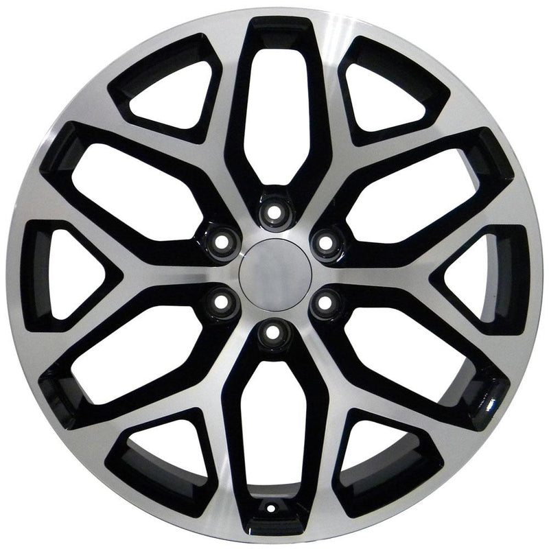 OE Wheels CV98B 20x9 6x139.7 24et Gloss Black Machined Wheel