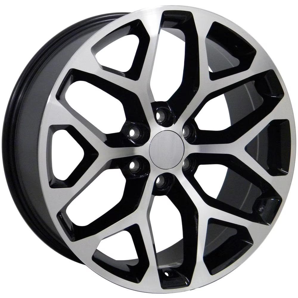 OE Wheels CV98B 20x9 6x139.7 24et Gloss Black Machined Wheel